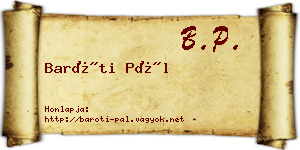 Baróti Pál névjegykártya